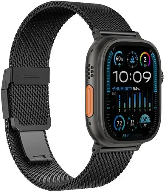 AmazingThing Titan Premium Metal Band for AppleWatch 38/40/41/42/44/45/46/49 mm – juodos spalvos