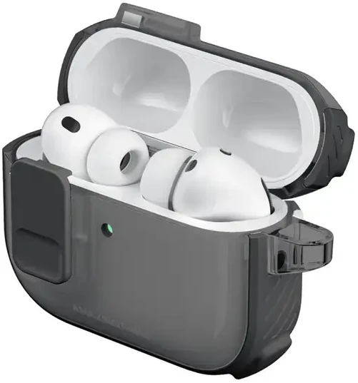 „AmazingThing Titan Pro Mag“ skaidrus dėklas, skirtas „AirPods Pro 3“ - Juodas