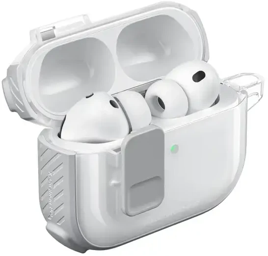 „AmazingThing Titan Pro Mag“ skaidrus dėklas, skirtas „AirPods Pro 3“ - Baltas