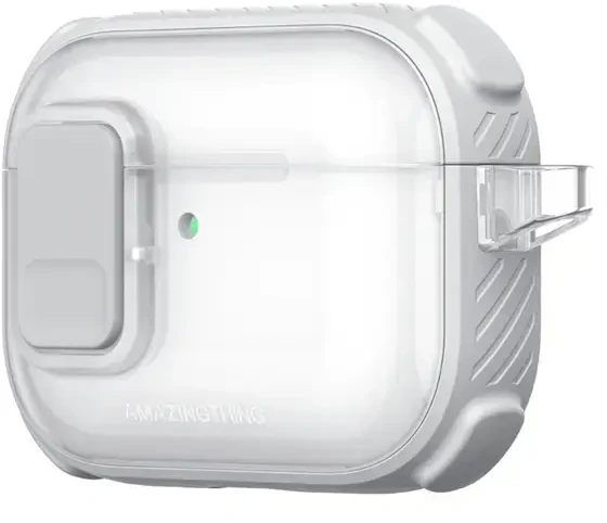 „AmazingThing Titan Pro Mag“ skaidrus dėklas, skirtas „AirPods Pro 3“ - Baltas