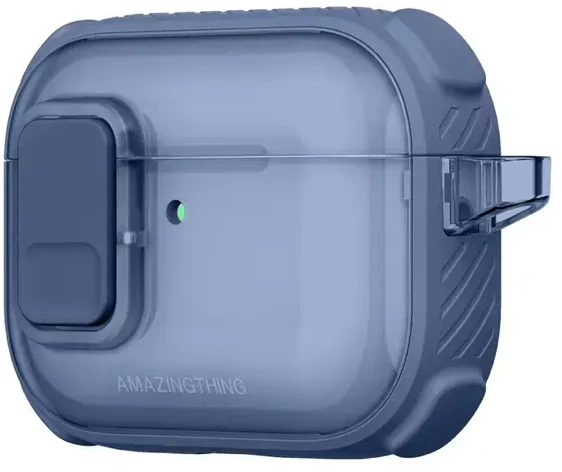 „AmazingThing Titan Pro Mag“ skaidrus dėklas, skirtas „AirPods Pro 3“ - Mėlyna