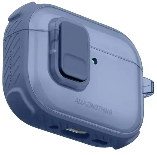„AmazingThing Titan Pro Mag“ skaidrus dėklas, skirtas „AirPods Pro 3“ - Mėlyna