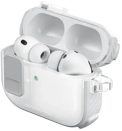 „AmazingThing Titan Pro Mag“ skaidrus dėklas, skirtas „AirPods Pro 3“ - Baltas