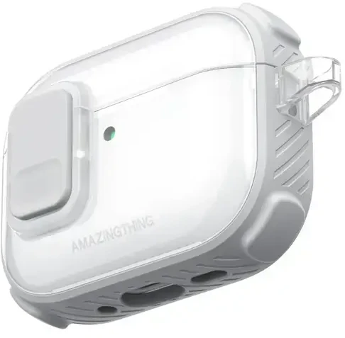 „AmazingThing Titan Pro Mag“ skaidrus dėklas, skirtas „AirPods Pro 3“ - Baltas