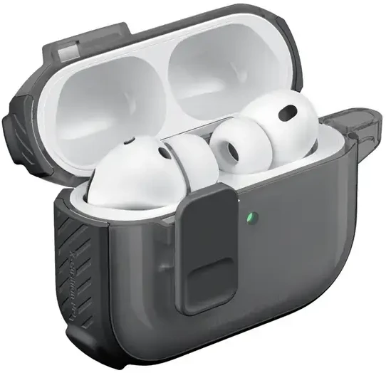 „AmazingThing Titan Pro Mag“ skaidrus dėklas, skirtas „AirPods Pro 3“ - Juodas