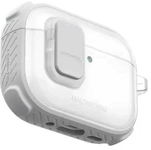 „AmazingThing Titan Pro Mag“ skaidrus dėklas, skirtas „AirPods Pro 3“ - Baltas