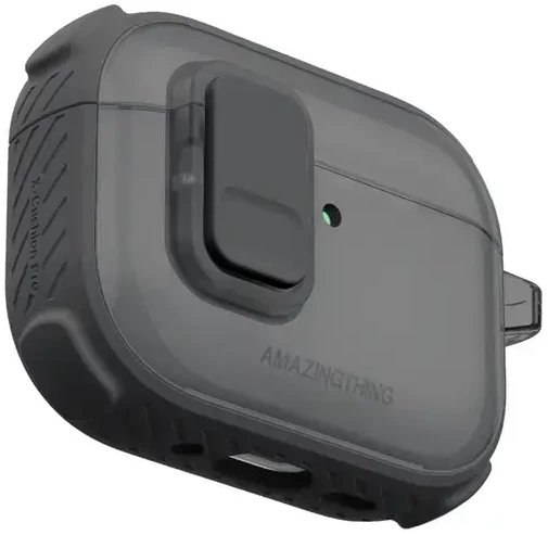 „AmazingThing Titan Pro Mag“ skaidrus dėklas, skirtas „AirPods Pro 3“ - Juodas
