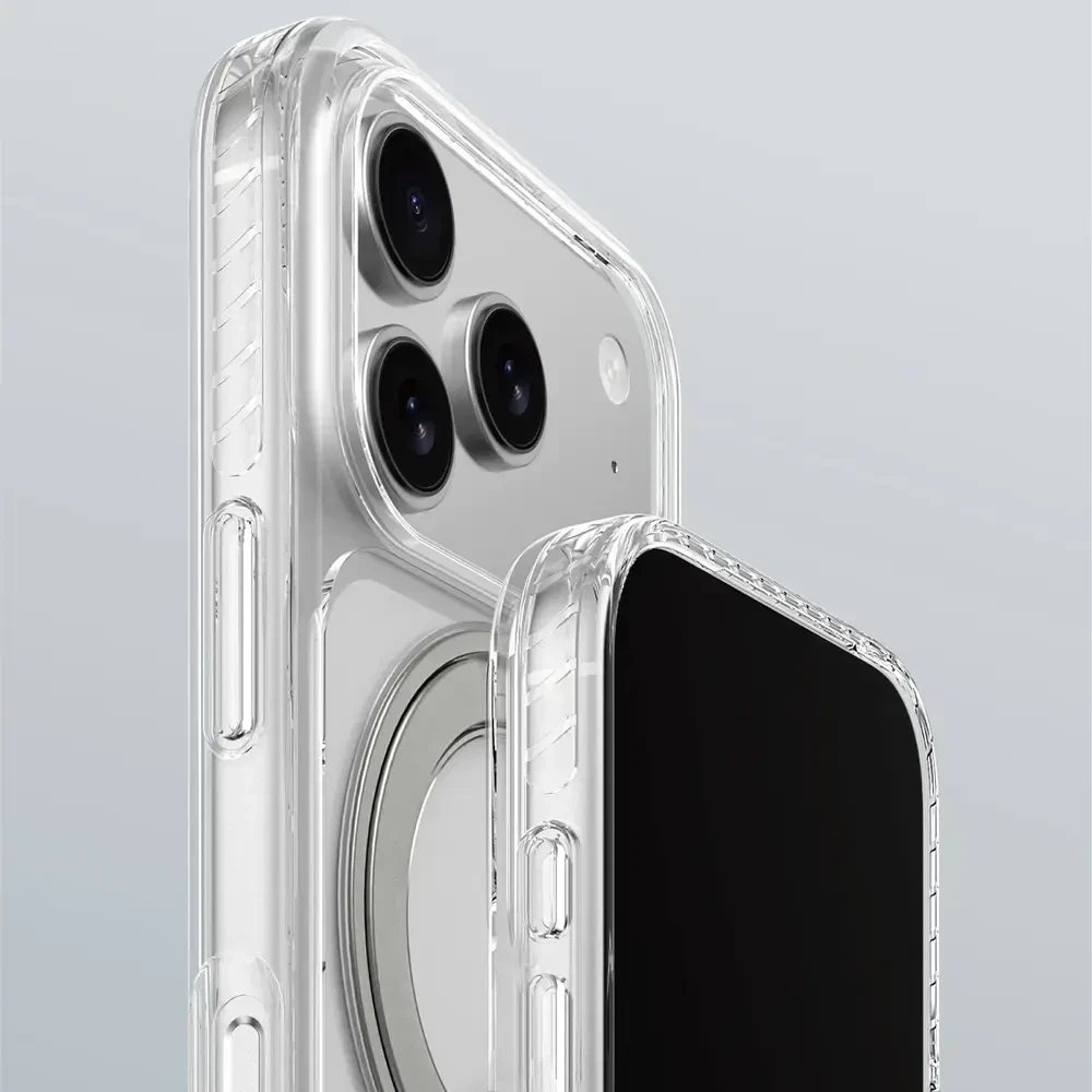 „AmazingThing Titan Pro MagSpin“ dėklas, skirtas „iPhone 17 Pro“, suderinamas su „MagSafe“ – pilkas
