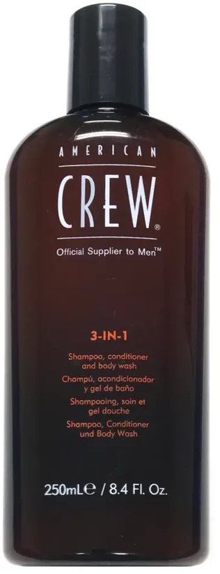 Šampūnas, kondicionierius ir dušo želė American Crew 3in1 Tea-Tree Shower Essential, 250 ml