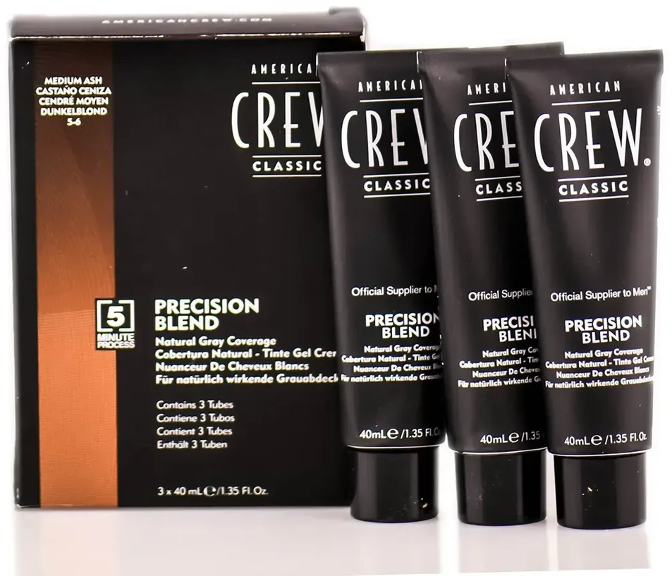 "American Crew Precision Blend 5 6 Medium Ash" 3 dalių rinkinys