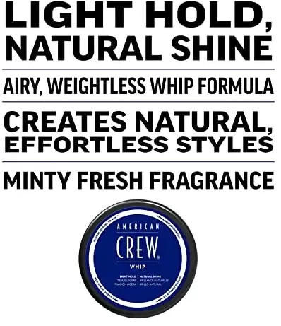 „American Crew Whip“ plaukų formavimo kreminės putos, lengvos fiksacijos, 85 g