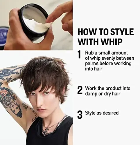 „American Crew Whip“ plaukų formavimo kreminės putos, lengvos fiksacijos, 85 g