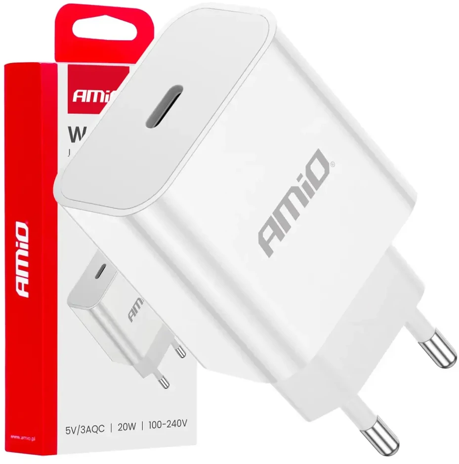 Sieninis įkroviklis USB-C 20W 230V AMIO-03891