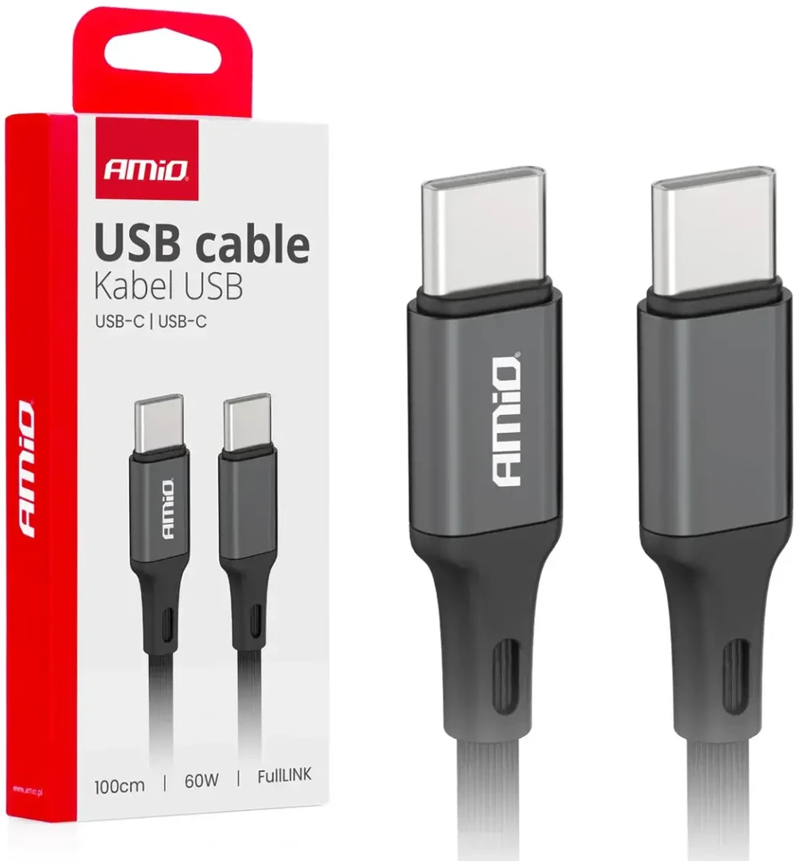 USB-C – USB-C kabelis 60W 100 cm FullLINK AMIO-03902