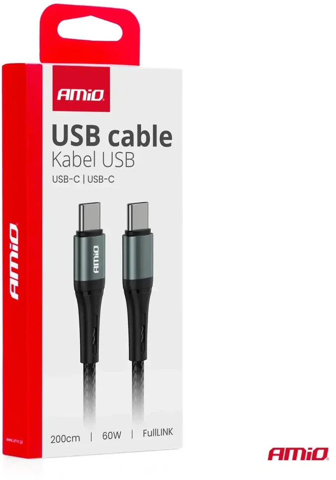 USB-C į USB-C kabelis 60W 200 cm FullLINK AMIO-03915