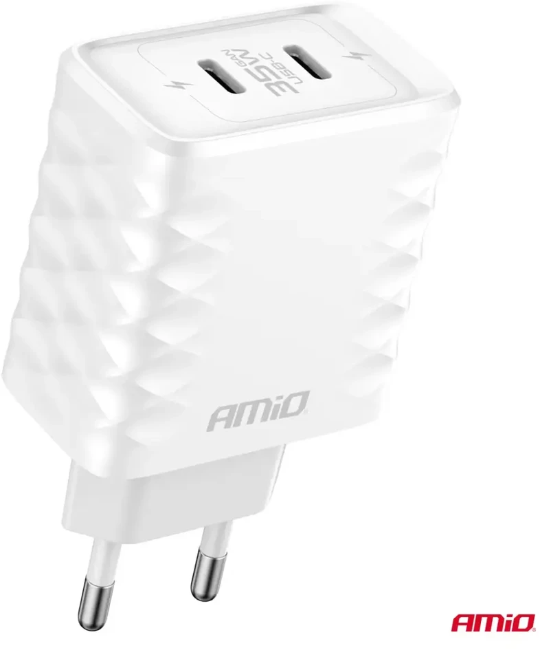 Sieninis įkroviklis Quick Charge 35W 2x USB-C AMIO-04288