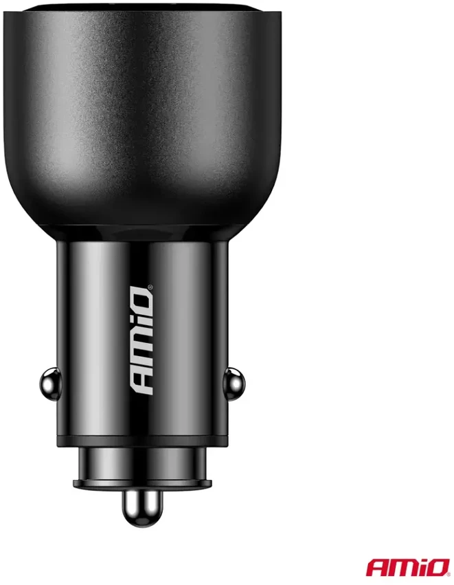 Automobilinis įkroviklis 2x USB-C + USB-A 12/24V 95W AMIO-04372