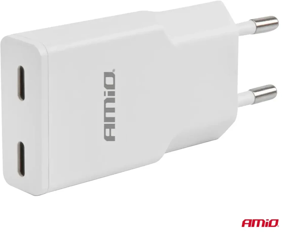 Tinklo įkroviklis 230V 30W GaN 2x USB-C AMIO-04839
