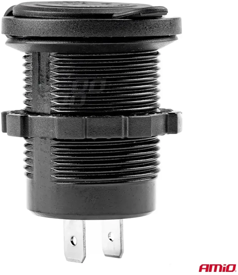 Amio Vandeniui atsparus telefono įkroviklis 2xUSB 12/24V MOD-03