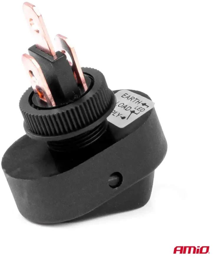 Elipsinis jungiklis su geltonu apšvietimu 12/24V max 30A ON/OFF AMIO-03088