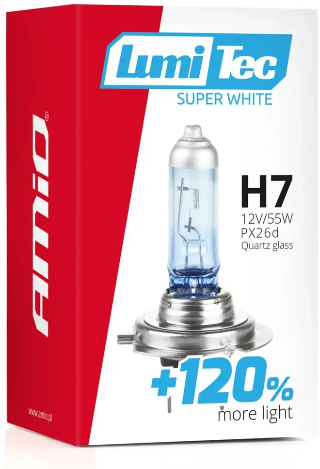 Amio Halogeninė lemputė LumiTec SuperWhite H7, 12V, 55W