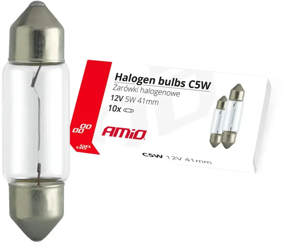 Halogeninės lemputės c5w festoon 41 mm 12 V 10 vnt. amio-02554