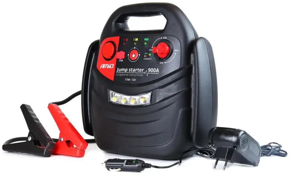 Projektorius Paleidimo įrenginys jump starter booster 4in1 12V 17Ah 900A amio-05126