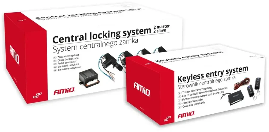 Universali belaidė centrinių durų užraktų sistema KE14 su 2 Master + 2 Slave varikliais ir nuotolinio valdymo pultais AMIO-01683