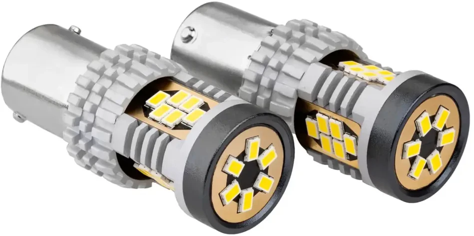 Amio LED CANBUS 3020 24SMD 1156 BA15S P21W R10W R5W baltas 12V/24V