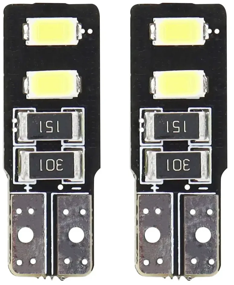 Amio 01630 LED Canbus 4SMD 5730 T10 (W5W) baltos 2 vnt.