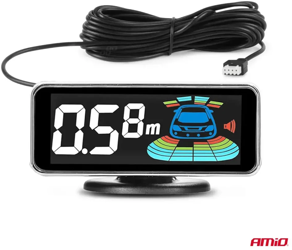 Parkavimo pagalbos sistema LED-GRAF 3D, 4 juodi jutikliai 16,5 mm, vidinis montavimas AMIO-03190