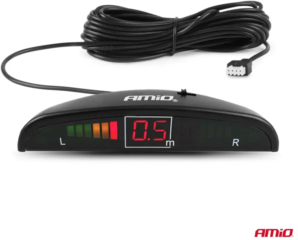 Parkavimo pagalbos sistema LED, 8 sidabro spalvos jutikliai 22 mm AMIO-01598