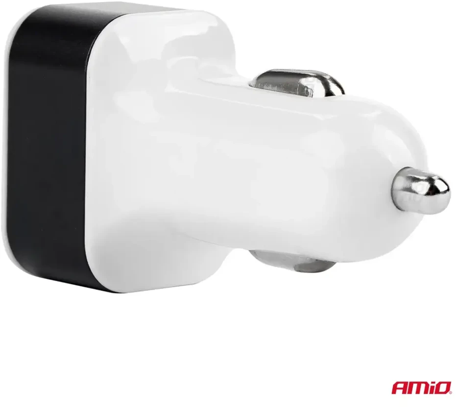 Amio Automobilinis telefono įkroviklis 3xUSB baltas PCH-03