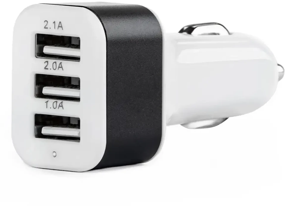Amio Automobilinis telefono įkroviklis 3xUSB baltas PCH-03
