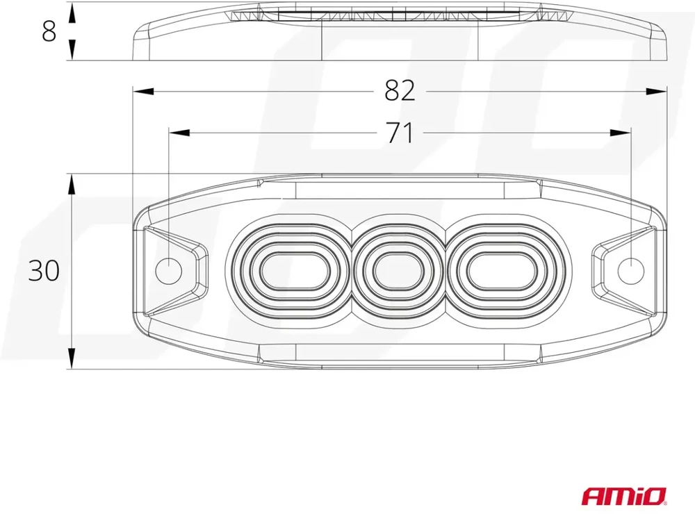 Įspėjamasis LED žibintas Amio IP67