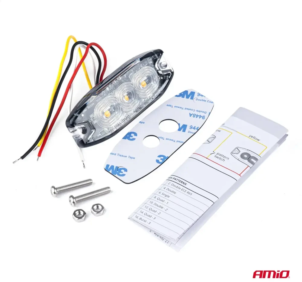Įspėjamasis LED žibintas Amio IP67
