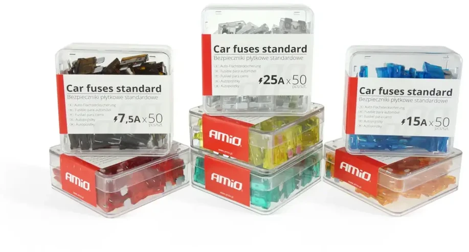 Amio Standartiniai saugikliai 5A rinkinys 50vnt.