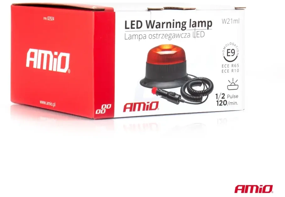LED įspėjamoji lempa su magnetu W21ml R65 R10 18LED 12/24V IP56 AMIO-02924