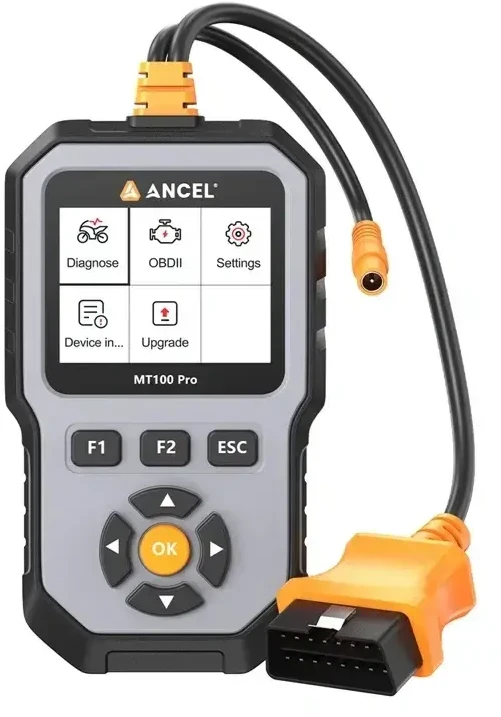Motociklų Diagnostikos Skaitytuvas - ANCEL MT100 PRO, Skirtas Hero Honda Kymco Suzuki Sym Yamaha, ABS OBDII USB, 8–18 V DC