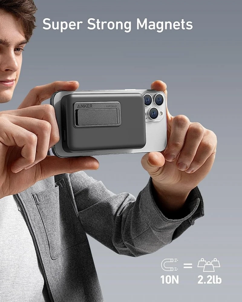 „Anker 633“ magnetinė belaidė išorinė baterija su 27 W USB C prievadu | A1654G11 | 10000 mAh | Juodas