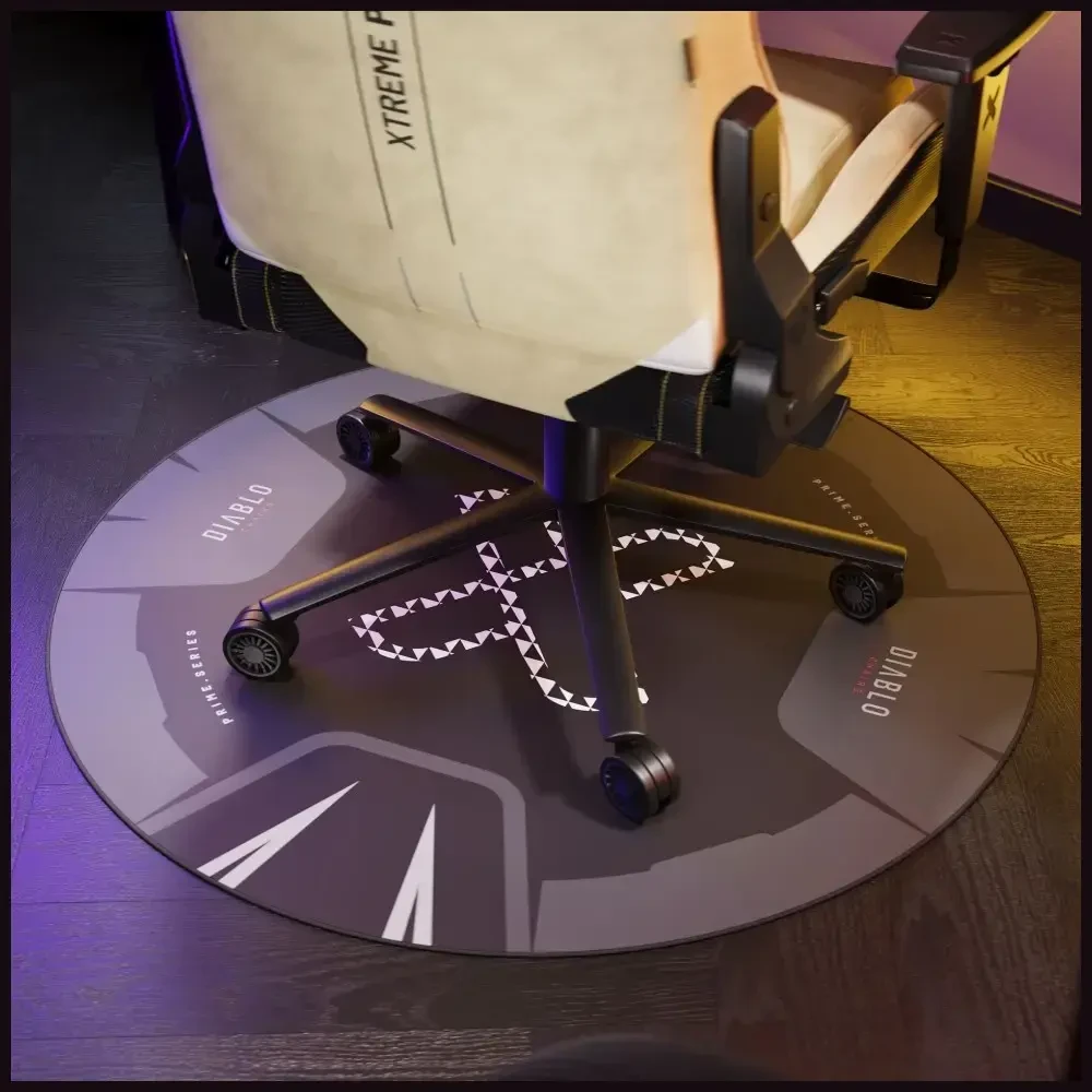 Diablo Chairs neslystantis žaidimų kėdės kilimėlis, juodos ir baltos spalvos
