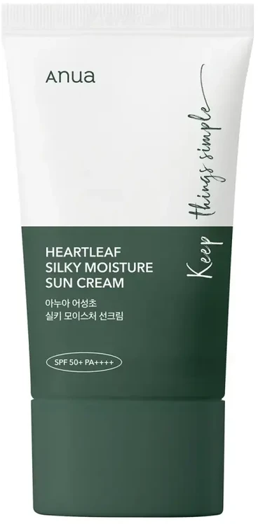 Anua Heartleaf Silky Moisture Sun Cream SPF50+ PA++++ Apsauginis kremas nuo saulės, 50 ml