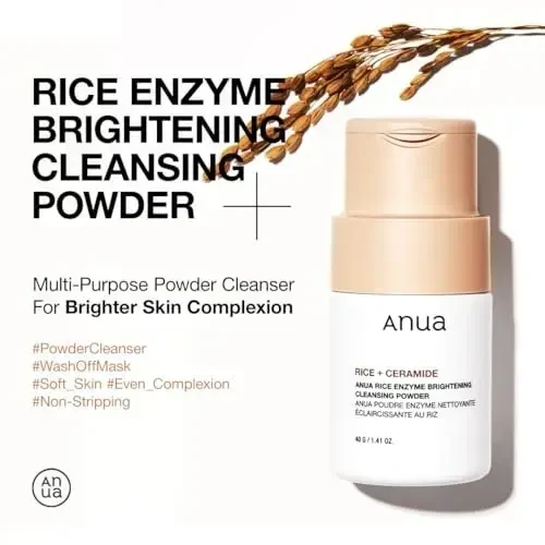 Anua Rice + Ceramide Enzyme Brightening Valomasis Pudra enziminė veido valomoji pudra, 40 g