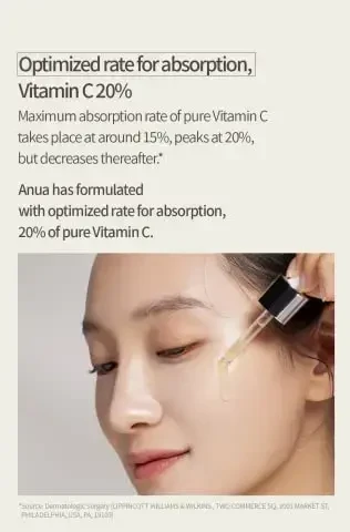 Anua Žalias citrinų ir vitamino C 20 % serumas veidui nuo spuogų, 20 ml