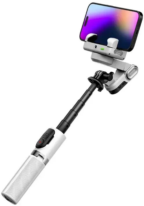 AOCHUAN M1 Pro stabilizatorius su RGB apšvietimu (Baltas)