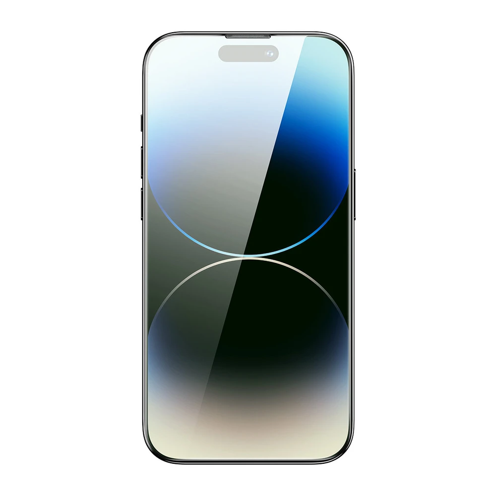 Baseus viso ekrano Apsauginis stiklas Apple iPhone 14 Pro Max su Anti Mėlyna šviesos filtru ir 0,3 mm garsiakalbio dangteliu + montavimo rėmeliu