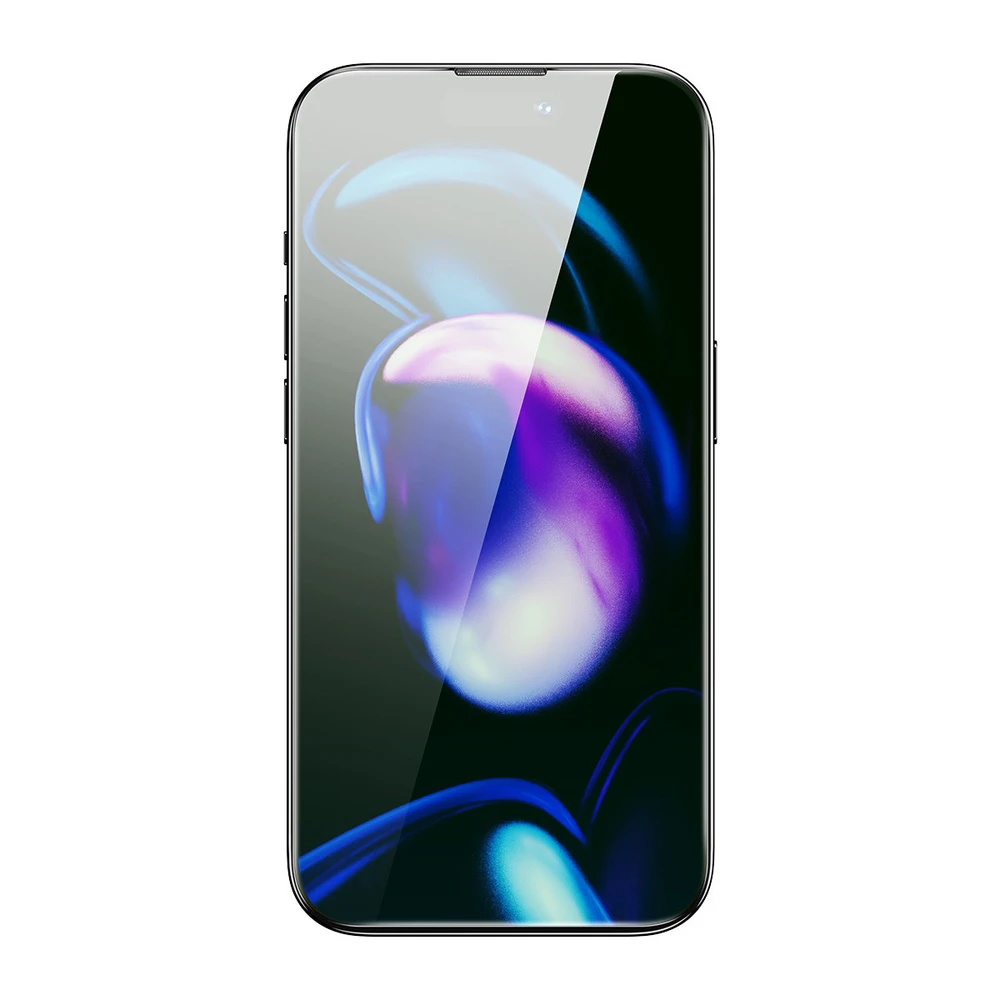 Baseus viso ekrano Apsauginis stiklas Apple iPhone 14 Pro su Anti Mėlyna šviesos filtru ir 0,3 mm garsiakalbio dangteliu + montavimo rėmeliu