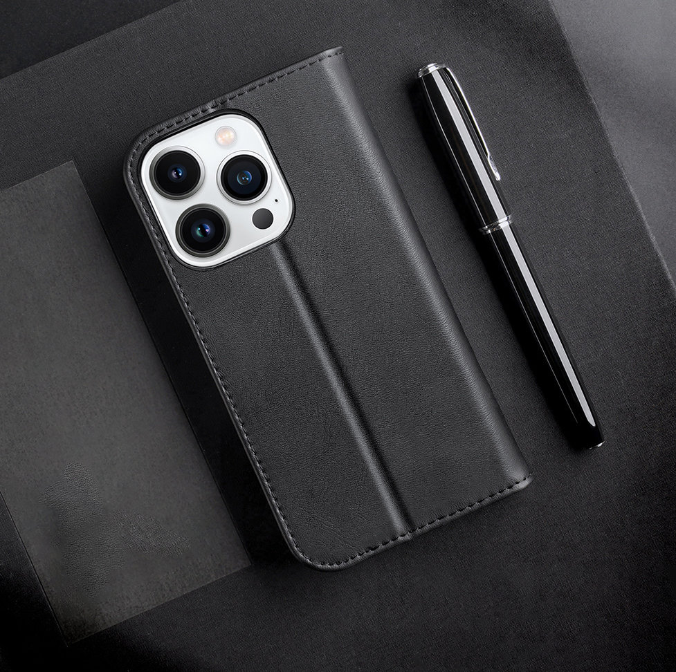Dux Ducis LEADER LEADER piniginės dėklas HIVO, skirtas IPHONE 15 Pro ruda