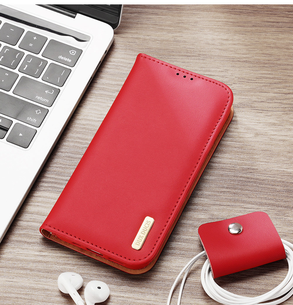 Dux Ducis Hivo Apple iPhone 15 Plus wallet RFID blocking - dėklas telefonui rudos spalvos