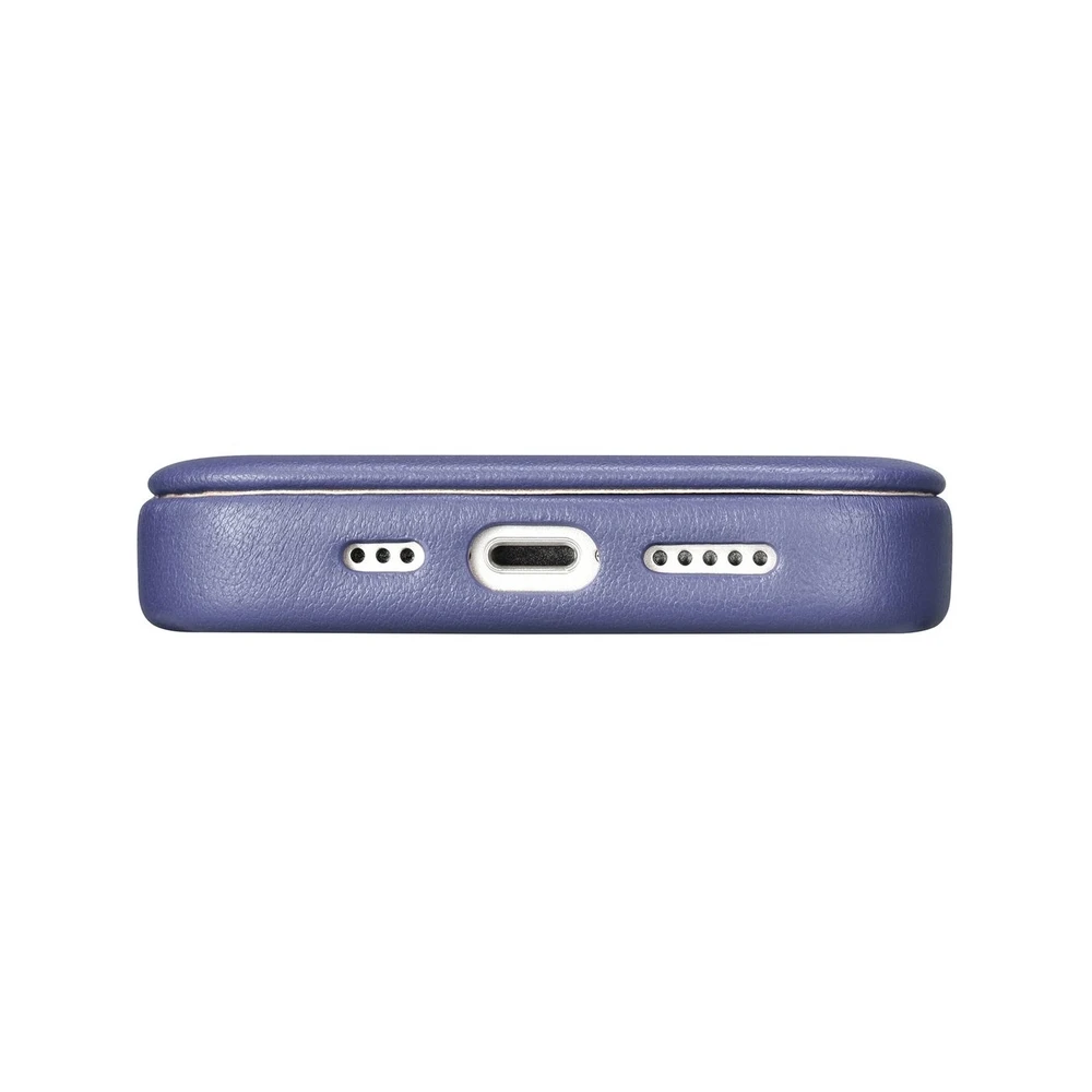 iCarer CE Premium Leather Apple iPhone 14 Pro Magnetic atverčiamas Leather MagSafe Light dėklas telefonui violetinės spalvos (WMI14220714-LP)